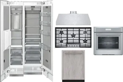 6 Piece Package Includes Refrigerator, Freezer, Cooktop, Wall Oven, Hood And Dishwasher