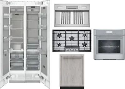 6 Piece Package Includes Refrigerator, Freezer, Cooktop, Wall Oven, Hood And Dishwasher