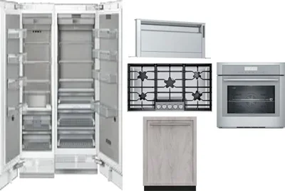 6 Piece Package Includes Refrigerator, Freezer, Cooktop, Wall Oven, Hood And Dishwasher