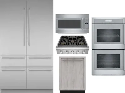 5 Piece Package Includes Refrigerator, Cooktop, Wall Oven, Microwave And Dishwasher