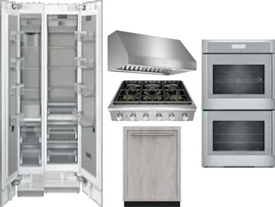 6 Piece Package Includes Refrigerator, Freezer, Cooktop, Wall Oven, Hood And Dishwasher