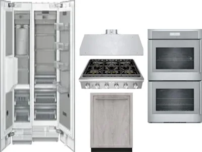 6 Piece Package Includes Refrigerator, Freezer, Cooktop, Wall Oven, Hood And Dishwasher
