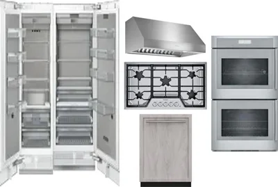 6 Piece Package Includes Refrigerator, Freezer, Cooktop, Wall Oven, Hood And Dishwasher