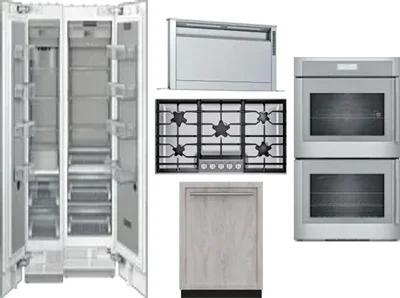 6 Piece Package Includes Refrigerator, Freezer, Cooktop, Wall Oven, Hood And Dishwasher
