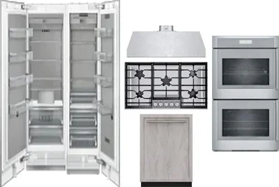 6 Piece Package Includes Refrigerator, Freezer, Cooktop, Wall Oven, Hood And Dishwasher