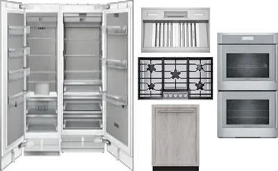 6 Piece Package Includes Refrigerator, Freezer, Cooktop, Wall Oven, Hood And Dishwasher