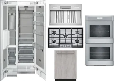 6 Piece Package Includes Refrigerator, Freezer, Cooktop, Wall Oven, Hood And Dishwasher