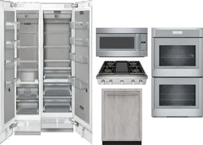 6 Piece Package Includes Refrigerator, Freezer, Cooktop, Wall Oven, Microwave And Dishwasher