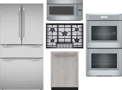 5 Piece Package Includes Refrigerator, Cooktop, Wall Oven, Microwave And Dishwasher