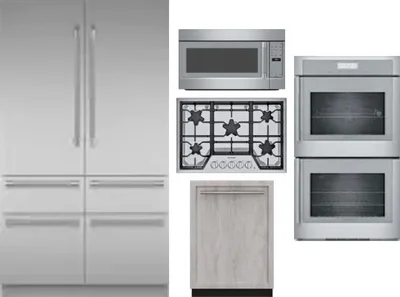 5 Piece Package Includes Refrigerator, Cooktop, Wall Oven, Microwave And Dishwasher