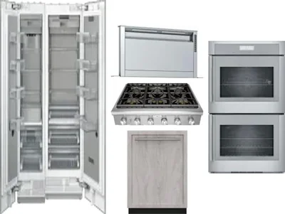 6 Piece Package Includes Refrigerator, Freezer, Cooktop, Wall Oven, Hood And Dishwasher