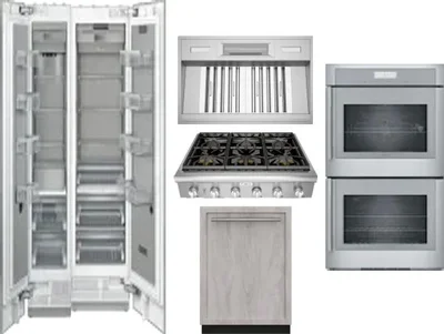6 Piece Package Includes Refrigerator, Freezer, Cooktop, Wall Oven, Hood And Dishwasher