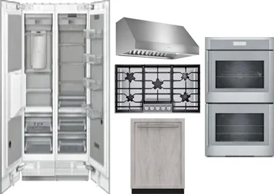 6 Piece Package Includes Refrigerator, Freezer, Cooktop, Wall Oven, Hood And Dishwasher