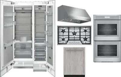 6 Piece Package Includes Refrigerator, Freezer, Cooktop, Wall Oven, Hood And Dishwasher