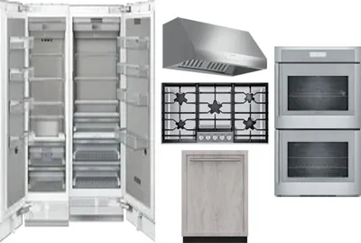 6 Piece Package Includes Refrigerator, Freezer, Cooktop, Wall Oven, Hood And Dishwasher