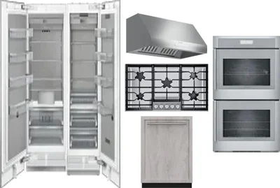6 Piece Package Includes Refrigerator, Freezer, Cooktop, Wall Oven, Hood And Dishwasher