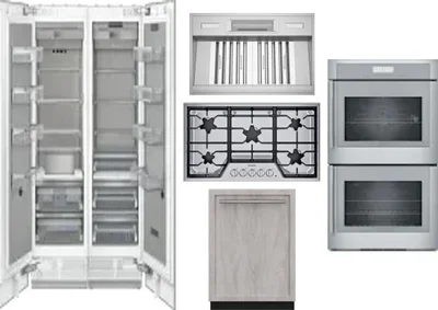 6 Piece Package Includes Refrigerator, Freezer, Cooktop, Wall Oven, Hood And Dishwasher