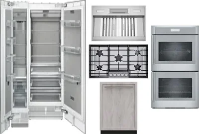 6 Piece Package Includes Refrigerator, Freezer, Cooktop, Wall Oven, Hood And Dishwasher