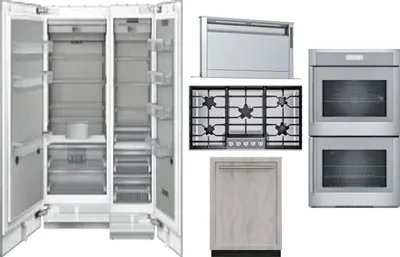 6 Piece Package Includes Refrigerator, Freezer, Cooktop, Wall Oven, Hood And Dishwasher