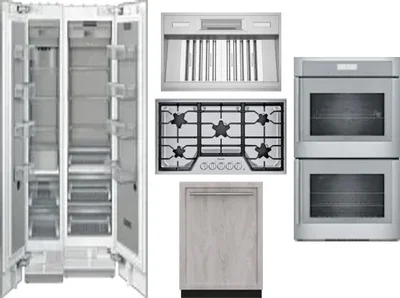 6 Piece Package Includes Refrigerator, Freezer, Cooktop, Wall Oven, Hood And Dishwasher