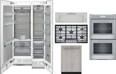 6 Piece Package Includes Refrigerator, Freezer, Cooktop, Wall Oven, Hood And Dishwasher