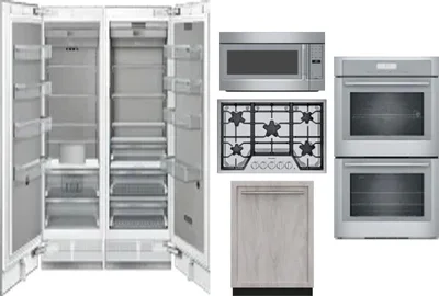 6 Piece Package Includes Refrigerator, Freezer, Cooktop, Wall Oven, Microwave And Dishwasher