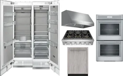 6 Piece Package Includes Refrigerator, Freezer, Cooktop, Wall Oven, Hood And Dishwasher