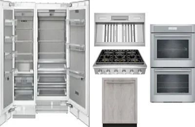 6 Piece Package Includes Refrigerator, Freezer, Cooktop, Wall Oven, Hood And Dishwasher