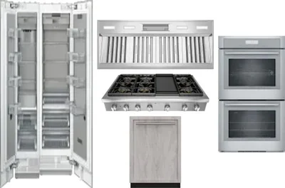 6 Piece Package Includes Refrigerator, Freezer, Cooktop, Wall Oven, Hood And Dishwasher