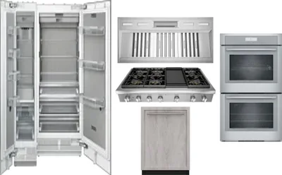 6 Piece Package Includes Refrigerator, Freezer, Cooktop, Wall Oven, Hood And Dishwasher
