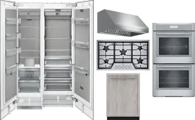 6 Piece Package Includes Refrigerator, Freezer, Cooktop, Wall Oven, Hood And Dishwasher