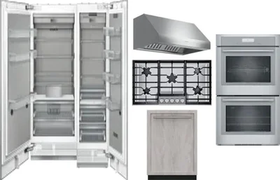 6 Piece Package Includes Refrigerator, Freezer, Cooktop, Wall Oven, Hood And Dishwasher