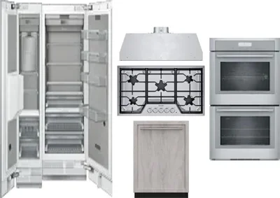 6 Piece Package Includes Refrigerator, Freezer, Cooktop, Wall Oven, Hood And Dishwasher