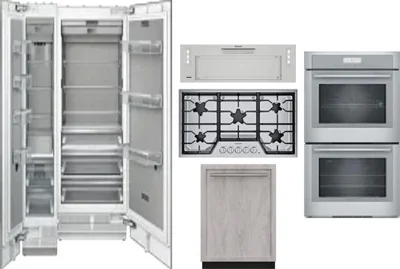 6 Piece Package Includes Refrigerator, Freezer, Cooktop, Wall Oven, Hood And Dishwasher