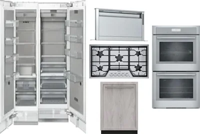 6 Piece Package Includes Refrigerator, Freezer, Cooktop, Wall Oven, Hood And Dishwasher