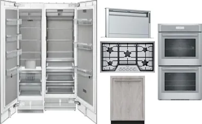 6 Piece Package Includes Refrigerator, Freezer, Cooktop, Wall Oven, Hood And Dishwasher