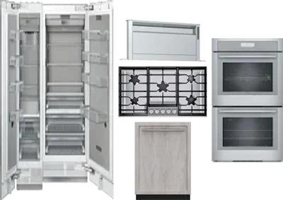 6 Piece Package Includes Refrigerator, Freezer, Cooktop, Wall Oven, Hood And Dishwasher