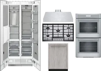 6 Piece Package Includes Refrigerator, Freezer, Cooktop, Wall Oven, Hood And Dishwasher