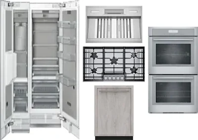 6 Piece Package Includes Refrigerator, Freezer, Cooktop, Wall Oven, Hood And Dishwasher