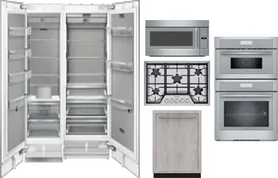 6 Piece Package Includes Refrigerator, Freezer, Cooktop, Wall Oven, Microwave And Dishwasher