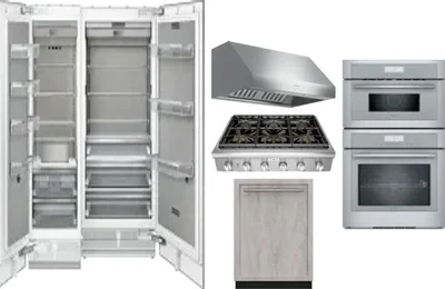 6 Piece Package Includes Refrigerator, Freezer, Cooktop, Wall Oven, Hood And Dishwasher
