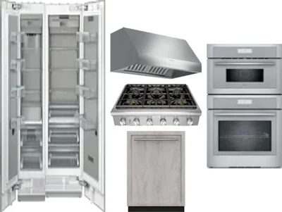 6 Piece Package Includes Refrigerator, Freezer, Cooktop, Wall Oven, Hood And Dishwasher