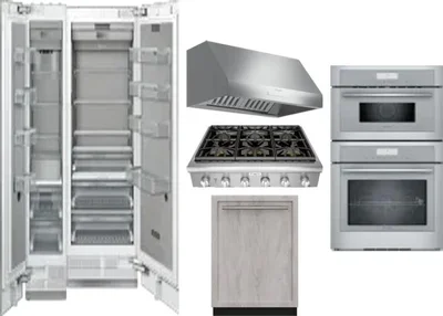 6 Piece Package Includes Refrigerator, Freezer, Cooktop, Wall Oven, Hood And Dishwasher