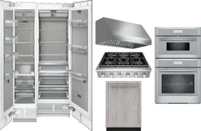 6 Piece Package Includes Refrigerator, Freezer, Cooktop, Wall Oven, Hood And Dishwasher
