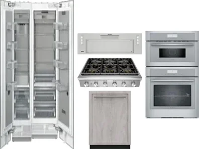 6 Piece Package Includes Refrigerator, Freezer, Cooktop, Wall Oven, Hood And Dishwasher
