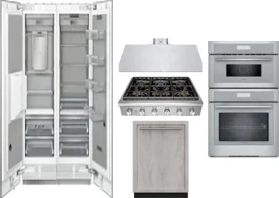 6 Piece Package Includes Refrigerator, Freezer, Cooktop, Wall Oven, Hood And Dishwasher