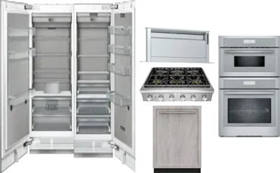 6 Piece Package Includes Refrigerator, Freezer, Cooktop, Wall Oven, Hood And Dishwasher