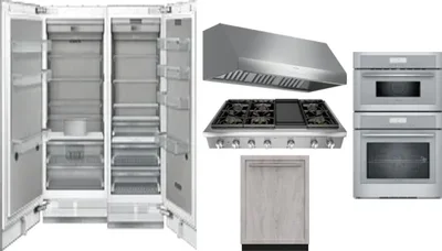 6 Piece Package Includes Refrigerator, Freezer, Cooktop, Wall Oven, Hood And Dishwasher