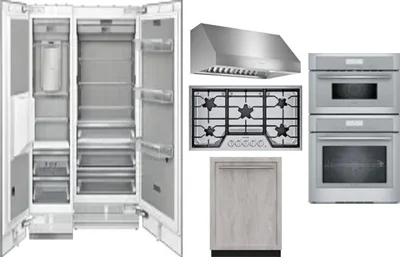 6 Piece Package Includes Refrigerator, Freezer, Cooktop, Wall Oven, Hood And Dishwasher