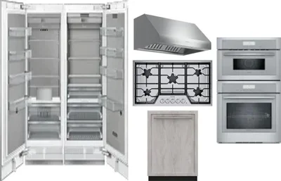 6 Piece Package Includes Refrigerator, Freezer, Cooktop, Wall Oven, Hood And Dishwasher